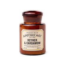 Load image into Gallery viewer, Vetiver &amp; Cardamom Apothecary 8 oz Candle
