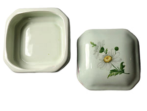 Vintage Ceramic Daisy Trinket Box