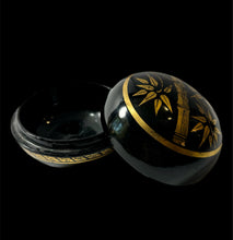 Load image into Gallery viewer, Vintage Laquered Wood Trinket Box with Bamboo Design
