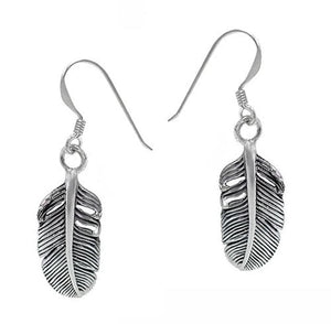 Silver Feather Earrings