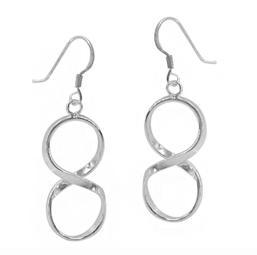 Sterling Silver Smooth Infinity Earrings