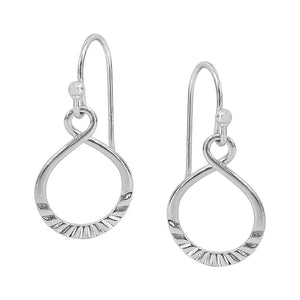 Sterling Silver Textured Infinity Earrings