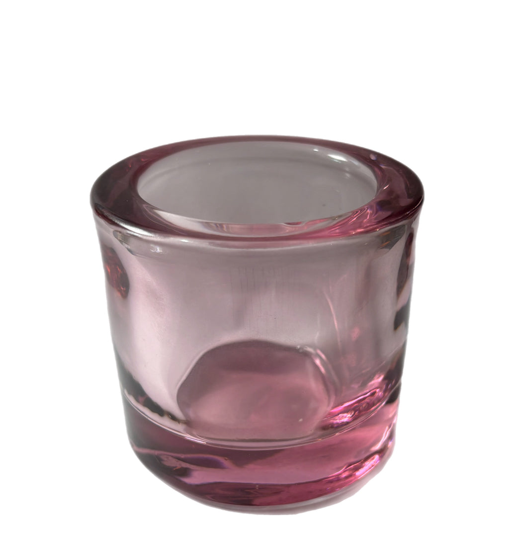 Heavy Glass Votive Holder (Pale Purple Heather)