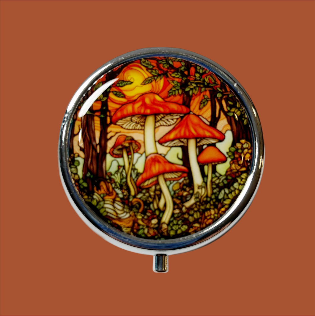 Forest Mushrooms Pill Box