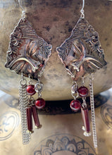Load image into Gallery viewer, Vintage Metal Bodhisattva Earrings with New Silver Hooks (One of a Kind)
