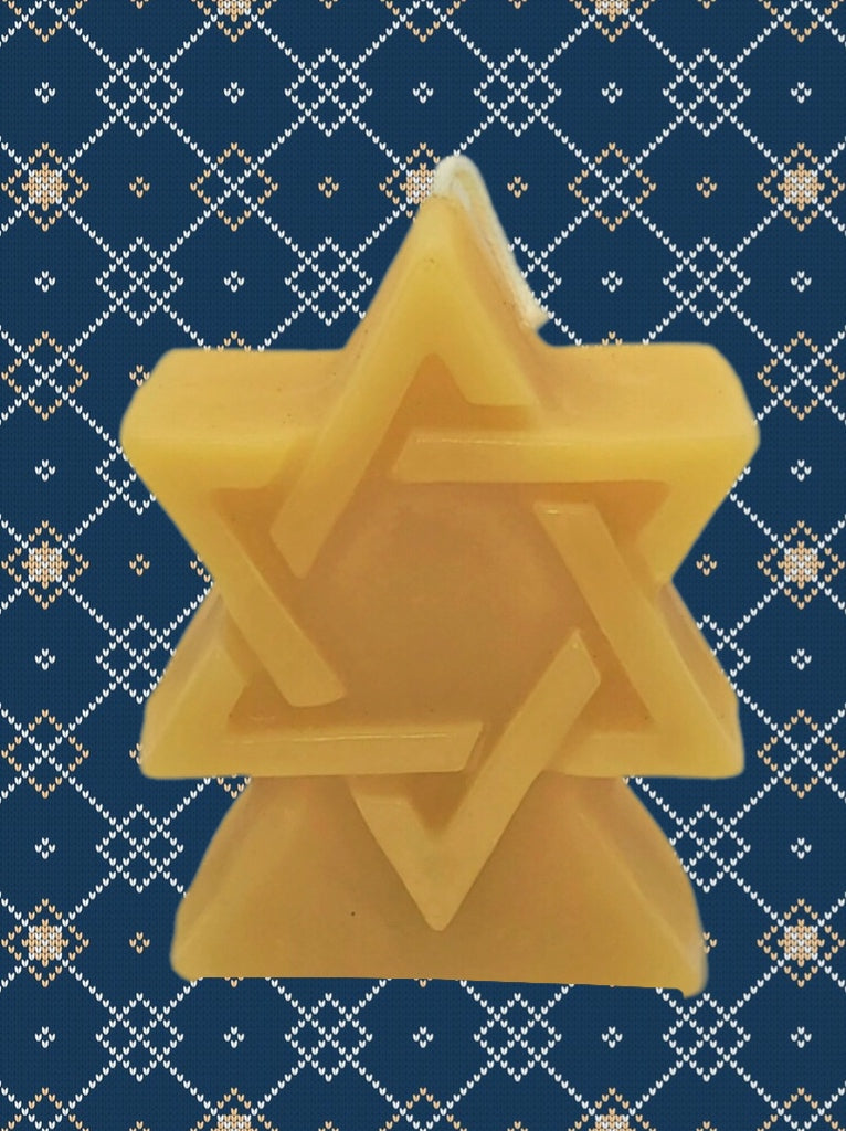 Star of David Beeswax Candle