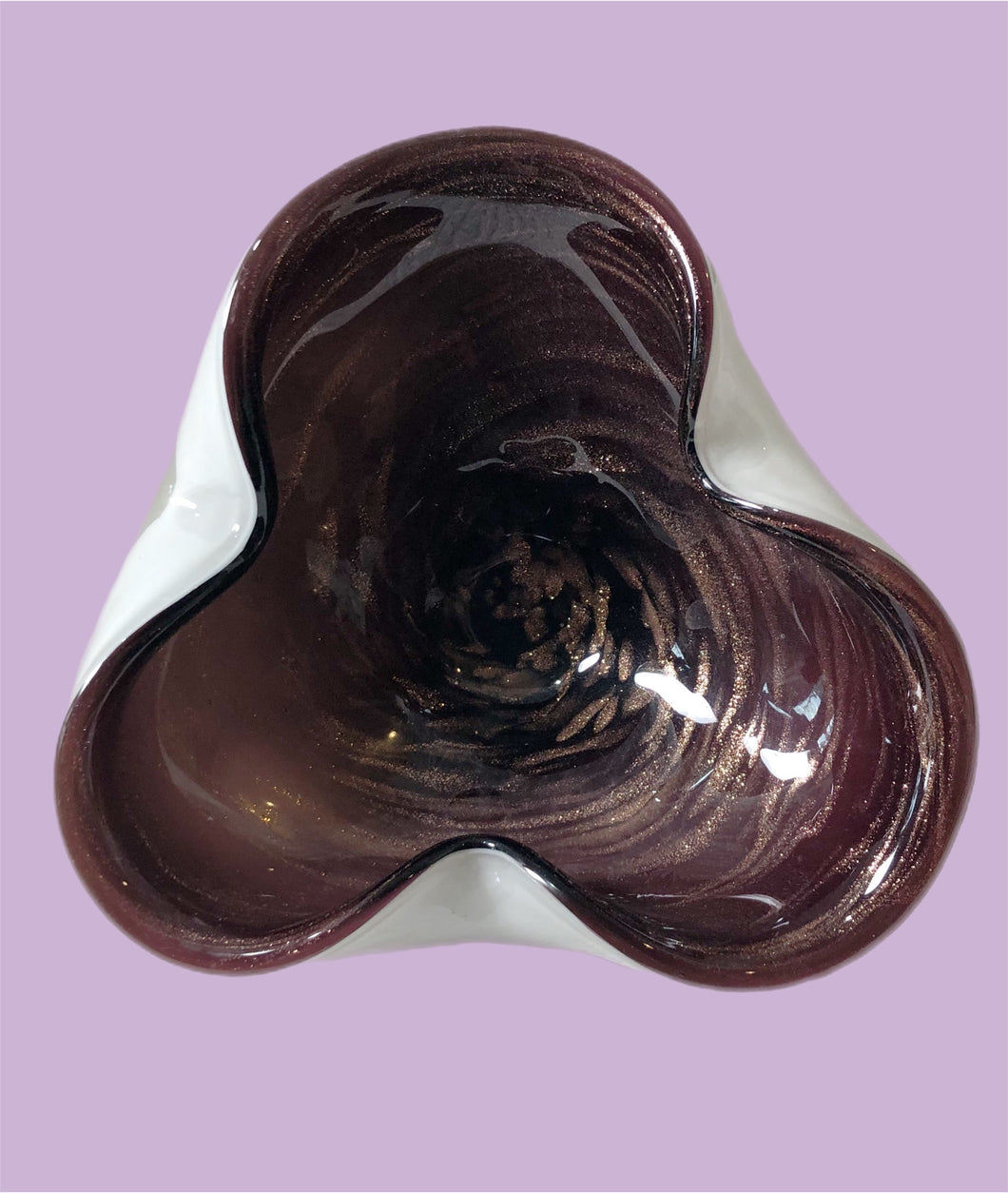 ‘90s Purple & White Ashtray/Trinket Dish
