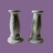 Load image into Gallery viewer, Pre-Loved Fiestaware Candlesticks (Grey) Pair
