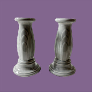 Pre-Loved Fiestaware Candlesticks (Grey) Pair