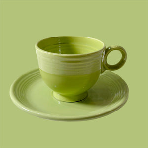 Vintage Fiestaware Cup & Saucer (Lime)