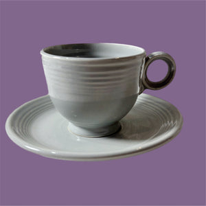 Vintage Fiestaware Cup & Saucer (Grey)