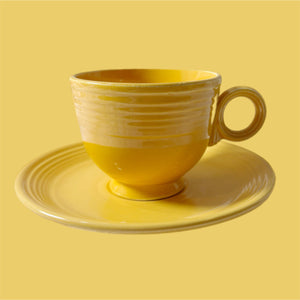 Vintage Fiestaware Cup & Saucer (Yellow)