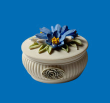 Load image into Gallery viewer, '90s Handcast Floral Ceramic Trinket Box
