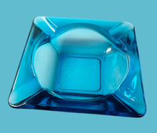Load image into Gallery viewer, Vintage Blue Glass Ashtray

