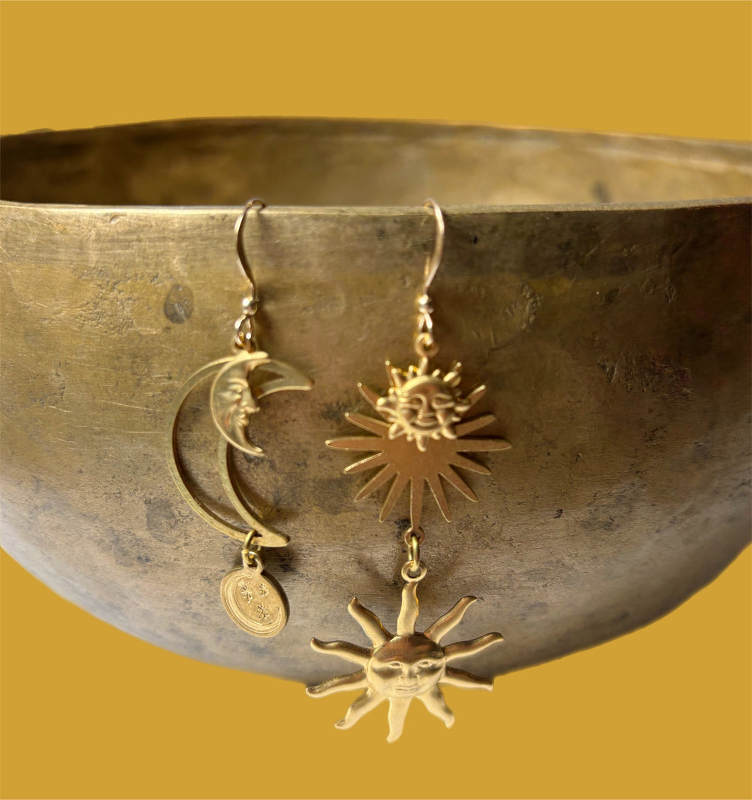 Celestial Brass Earrings
