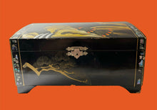 Load image into Gallery viewer, Vintage Japanese Lacquered &amp; Painted Wood Box with Mother Of Pearl Inlay (AS IS)
