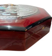 Load image into Gallery viewer, Vintage Lacquered Wood Octagonal Box with Mother of Pearl Inlay
