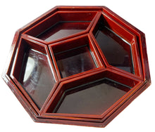 Load image into Gallery viewer, Vintage Lacquered Wood Octagonal Box with Mother of Pearl Inlay

