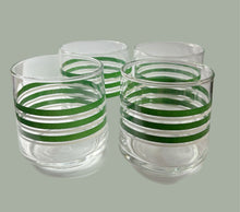 Load image into Gallery viewer, Vintage Green Striped Glasses (Set of 4)
