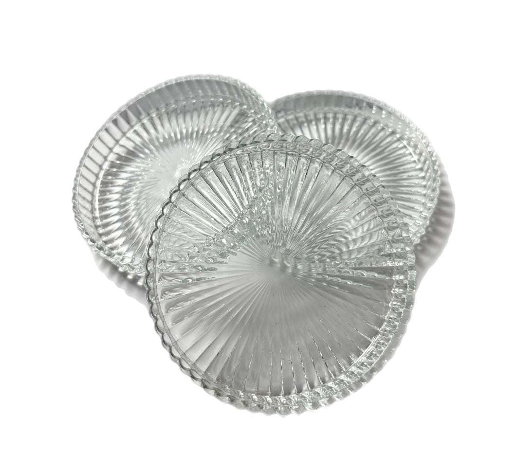 Clear Glass Candle Plate