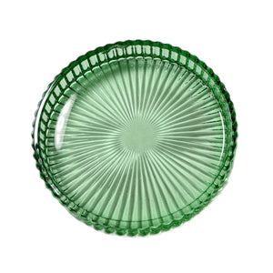 Green Glass Candle Plate