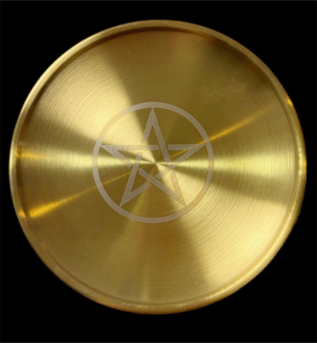 Etched Metal Candle Plate (Pentacle)