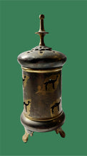 Load image into Gallery viewer, Vintage Brass Candle/Incense Burner with Camel Cutouts (5" High)
