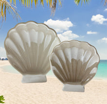 Load image into Gallery viewer, Vintage Opalescent Ceramic Shell Trinket Dishes (Pair)
