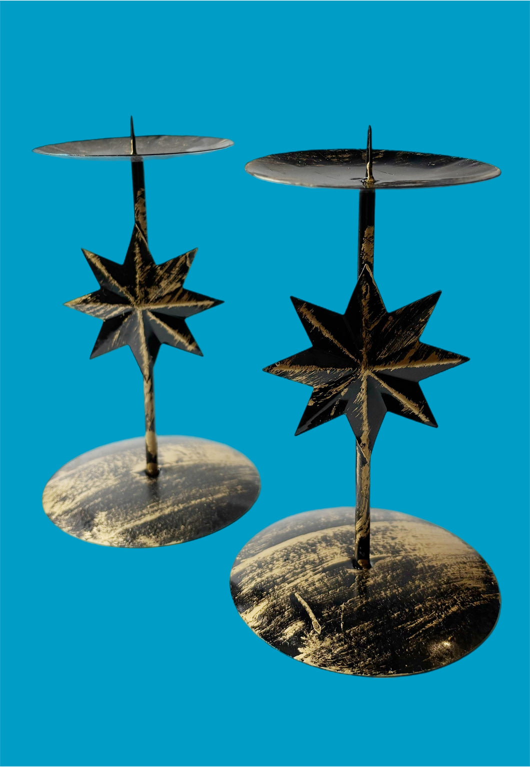 '90 Celestial Deadstock Candle Holder Pair (Two Stars)