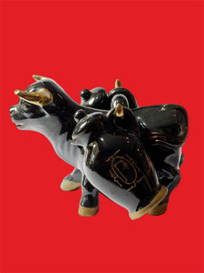 Vintage Ox With Salt & Pepper Shakers