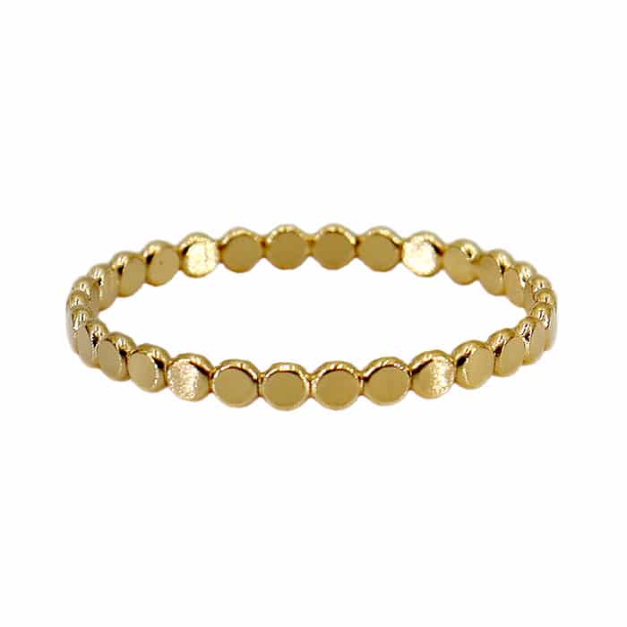 14K Gold Filled Flat Beaded Ring