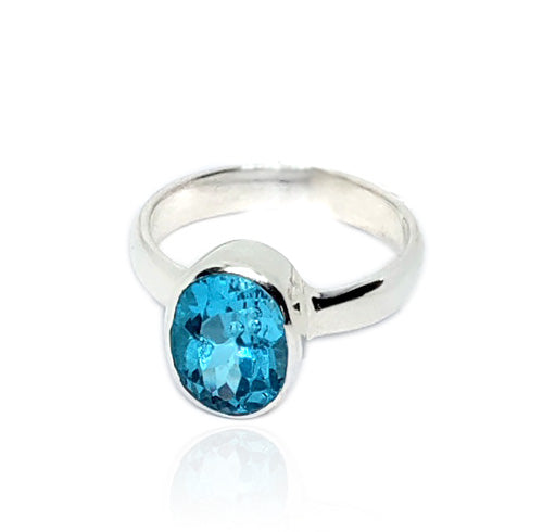 Silver & Swiss Blue Topaz Ring