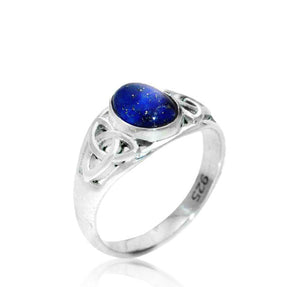 Sterling Silver & Lapis Ring in Celtic Knot Setting