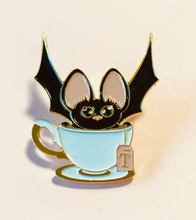 Load image into Gallery viewer, Bat Tea Enamel Pin
