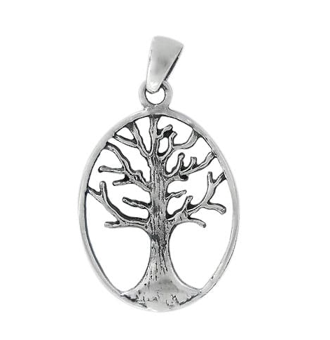 Sterling Silver Tree of Life Pendant (Small Oval)