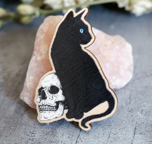 Black Cat Wooden Pin