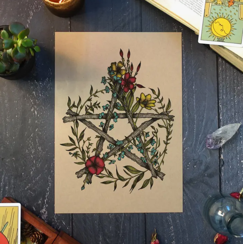 Floral Pentacle Art Print