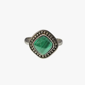 Malachite Ring In Dot Setting