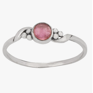 Pink Tourmaline Cabochon Ring