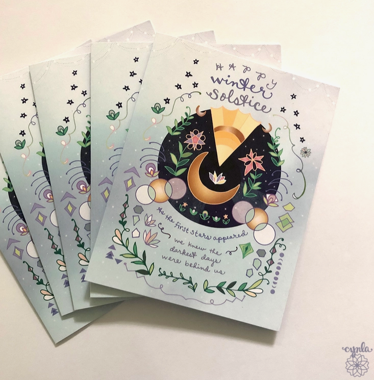 Happy Winter Solstice - BOX of 8 Cards