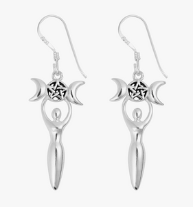 Pentacle Triple Goddess Earrings