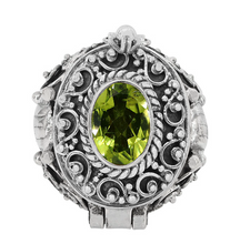 Load image into Gallery viewer, Silver &amp; Peridot Poison Ring
