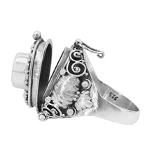 Load image into Gallery viewer, Silver &amp; Blue Topaz Poison Ring
