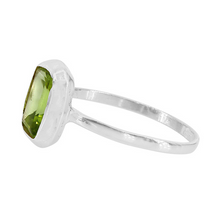 Load image into Gallery viewer, Faceted Rectangular Peridot Ring
