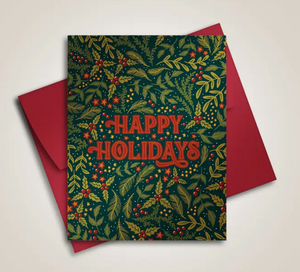 Happy Holidays Card (Red & Green)