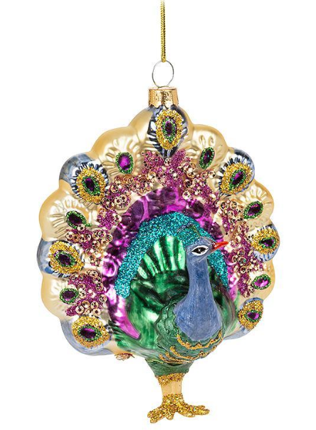 Glass Peacock Ornament