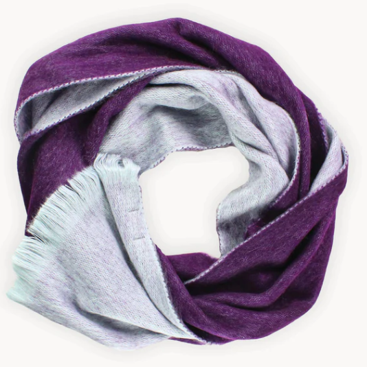 Reversible Grape Alpaca Blend Scarf