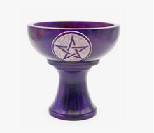 Load image into Gallery viewer, Purple Pentacle Soapstone Bowl
