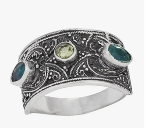 Peridot & Apatite Ring