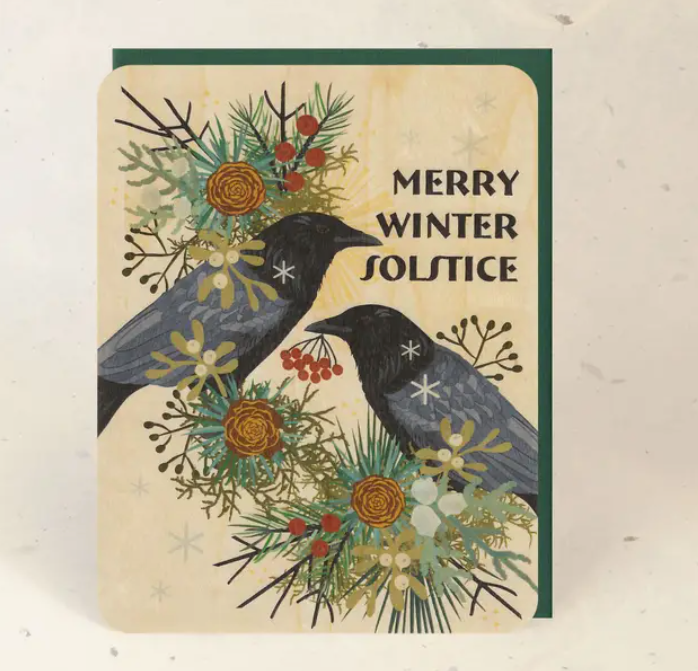 Winter Solstice Mini Wood Print/Greeting Card